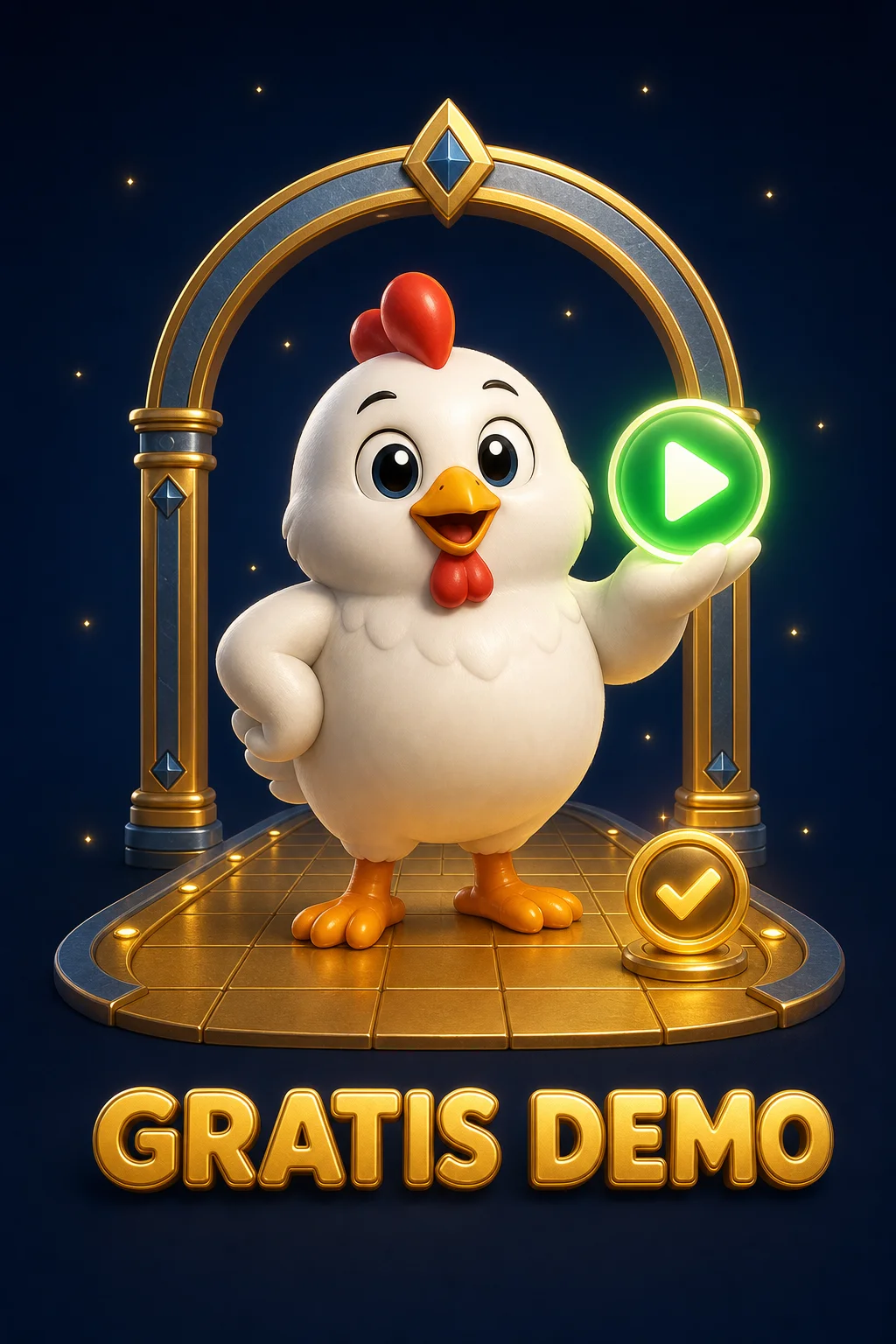 Chicken Road Demo kostenlos starten - Bildschirm mit virtuellem Guthaben