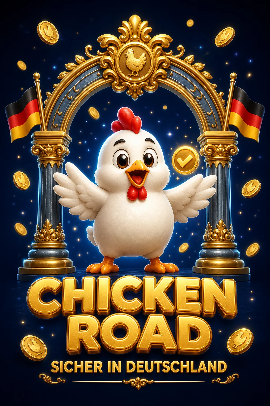 Chicken Road Spiel - Huhn überquert Strasse mit steigendem Multiplikator